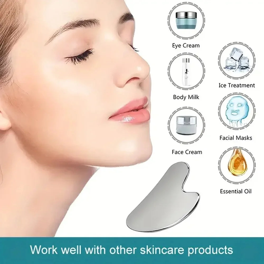 Gua Sha en Acier Inoxydable - Effet Fraîcheur